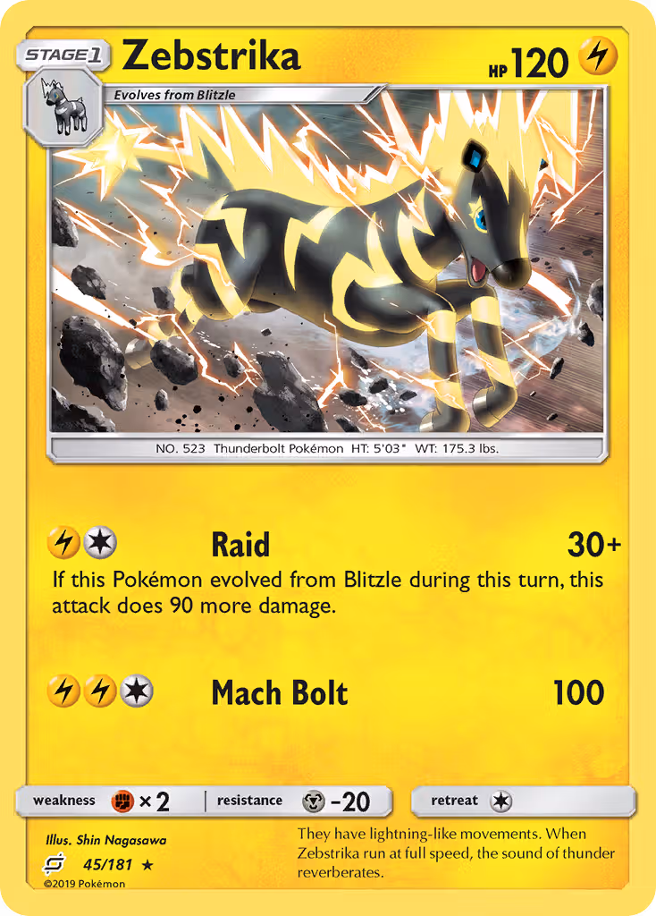 Zebstrika 45/181 Pokemon card