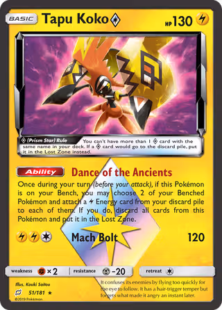 Tapu Koko ◇ 51/181 Pokemon card