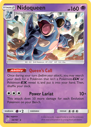 Nidoqueen 56/181 Pokemon card