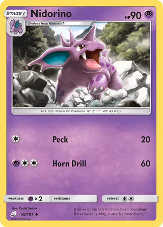 Nidorino 58/181 Pokemon card