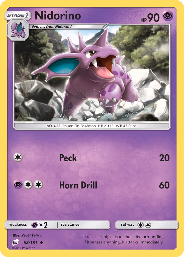 Nidorino 58/181 Pokemon card