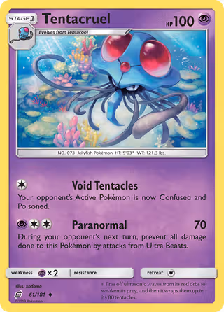 Tentacruel 61/181 Pokemon card