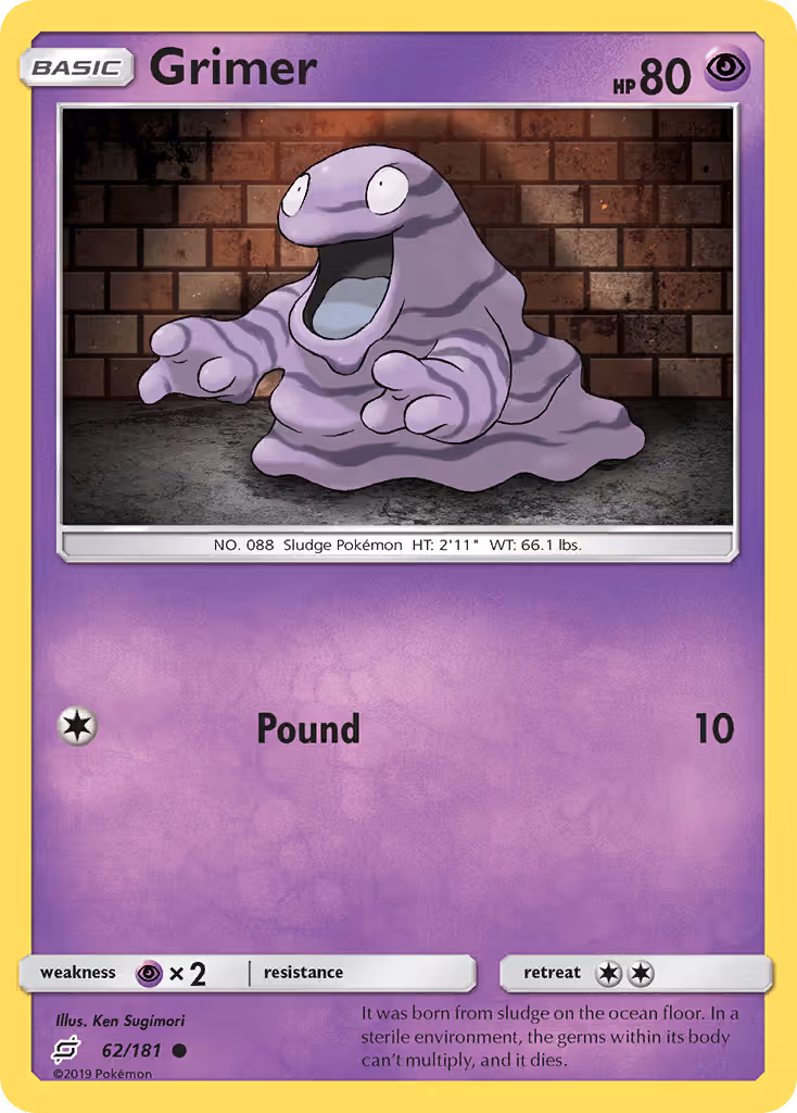 Grimer 62/181 Pokemon card