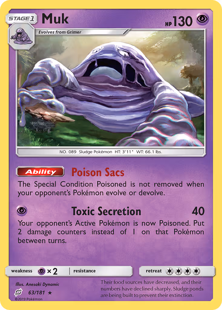 Muk 63/181 Pokemon card