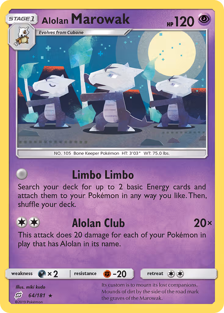 Alolan Marowak 64/181 Pokemon card