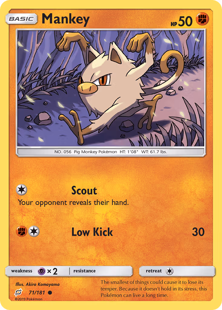 Mankey 71/181 Pokemon card