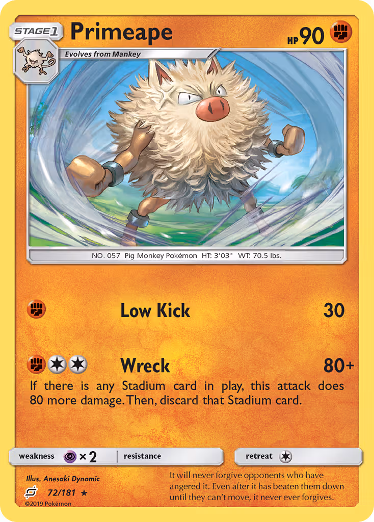 Primeape 72/181 Pokemon card