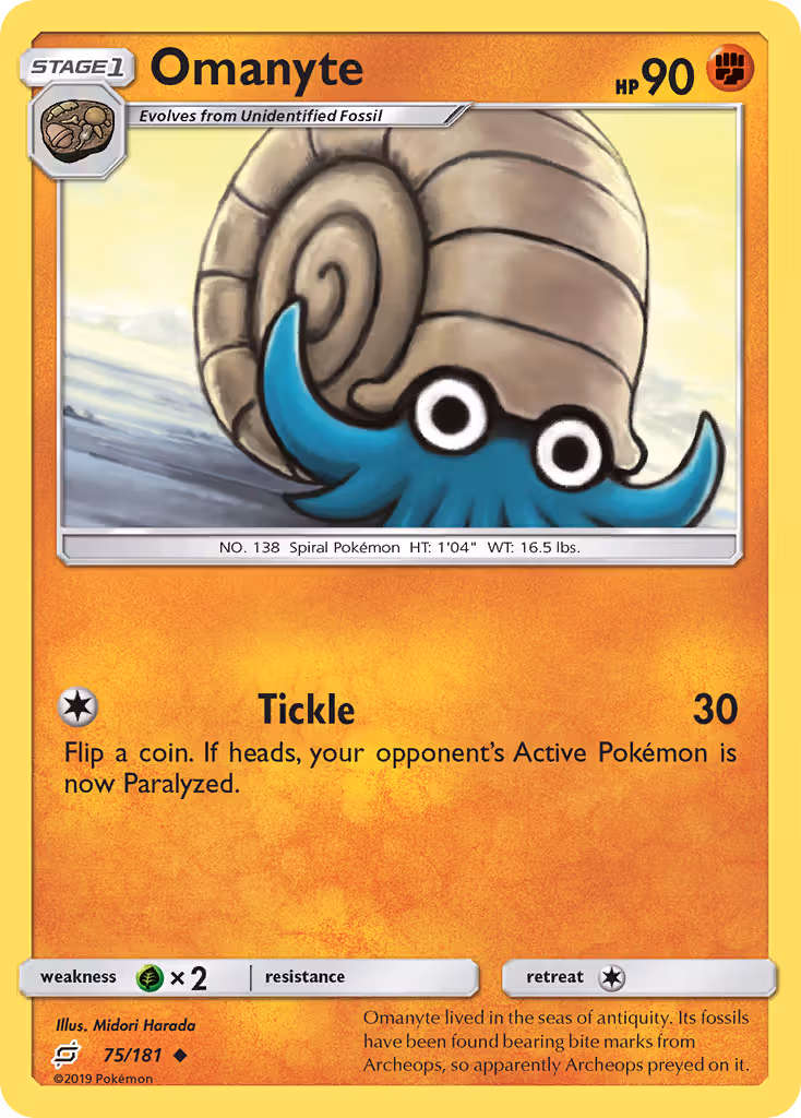 Omanyte 75/181 Pokemon card