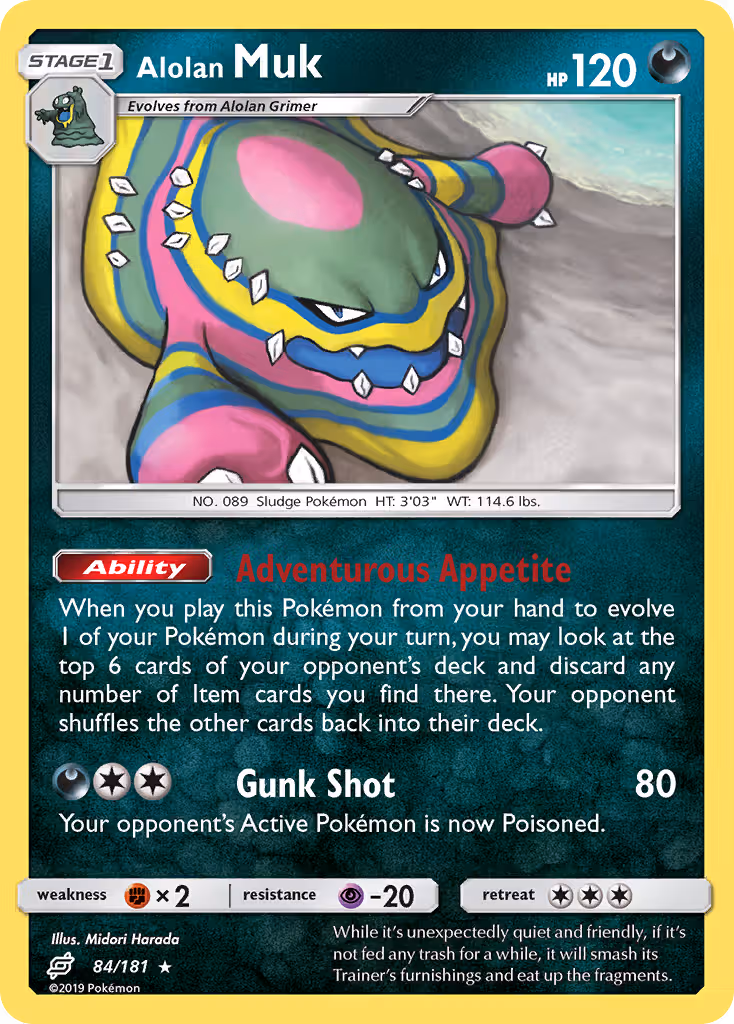 Alolan Muk 84/181 Pokemon card