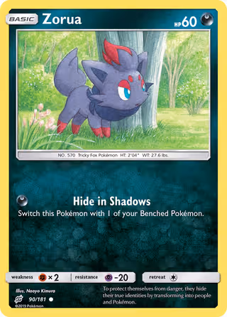 Zorua 90/181 Pokemon card