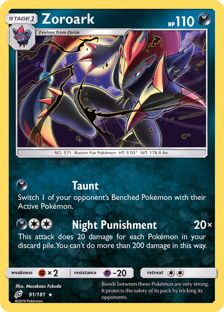 Zoroark 91/181 Pokemon card