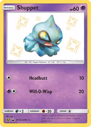 Shuppet SV16 Pokemon card