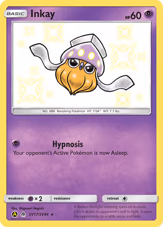 Inkay SV17 Pokemon card