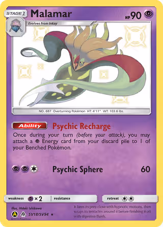 Malamar SV18 Pokemon card