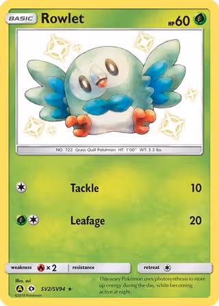 Rowlet SV2 Pokemon card