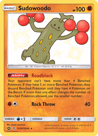 Sudowoodo SV20 Pokemon card