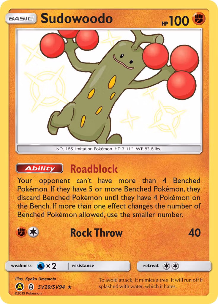 Sudowoodo SV20 Pokemon card