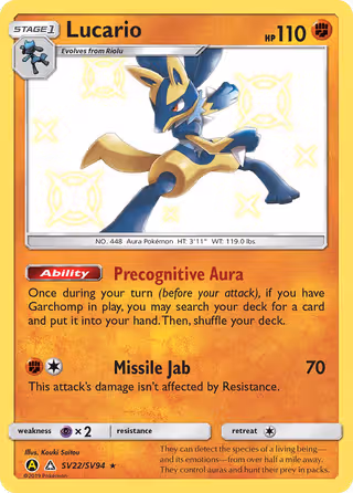 Lucario SV22 Pokemon card