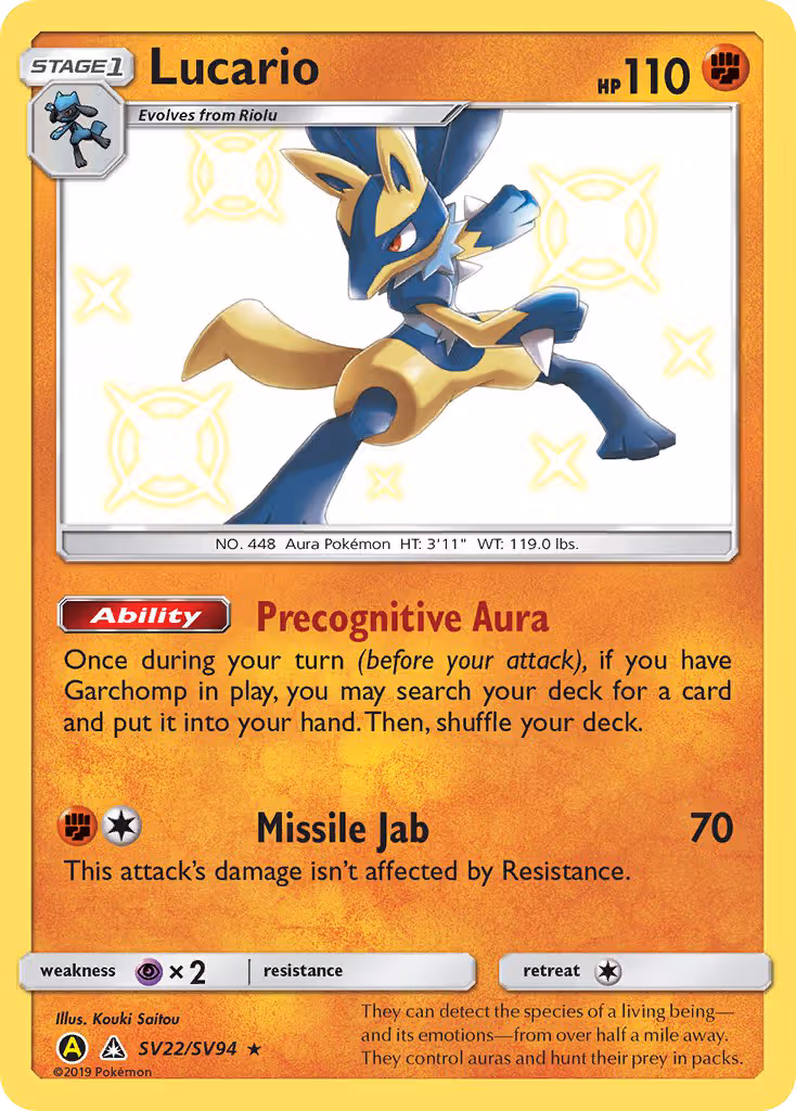 Lucario SV22 Pokemon card