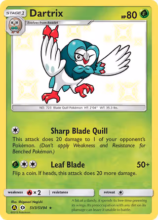 Dartrix SV3 Pokemon card