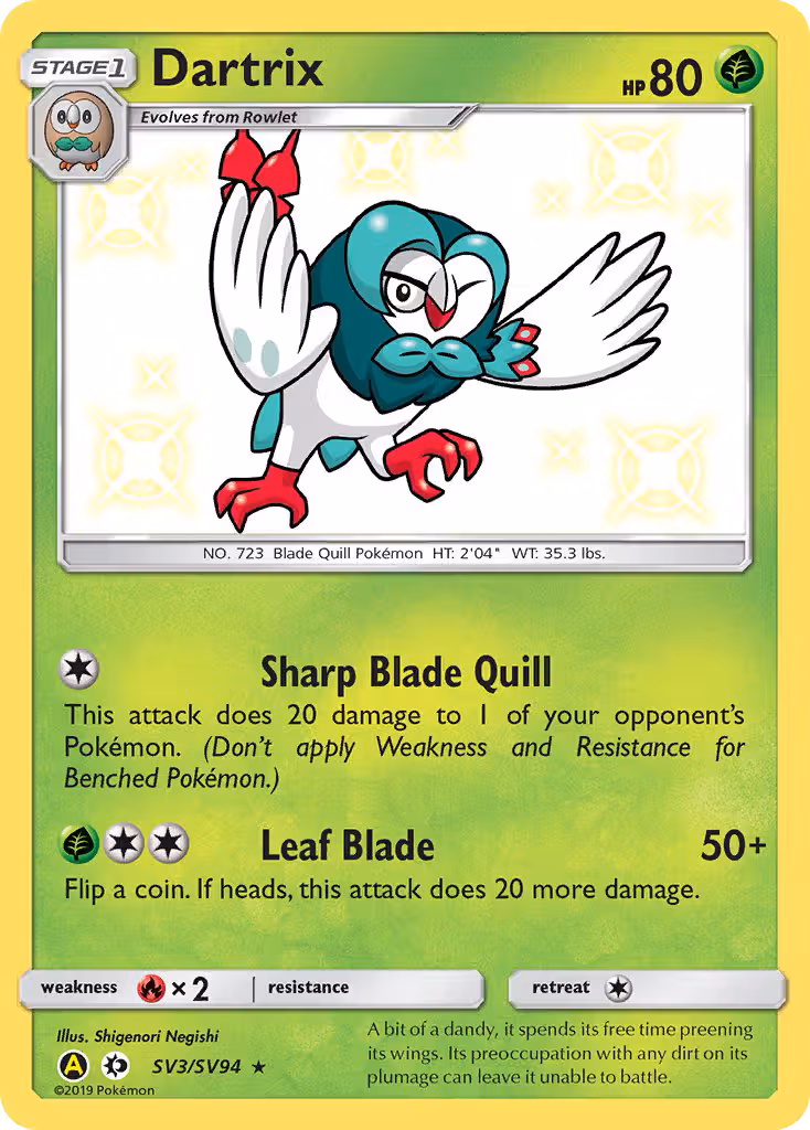 Dartrix SV3 Pokemon card