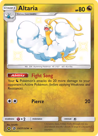 Altaria SV37 Pokemon card