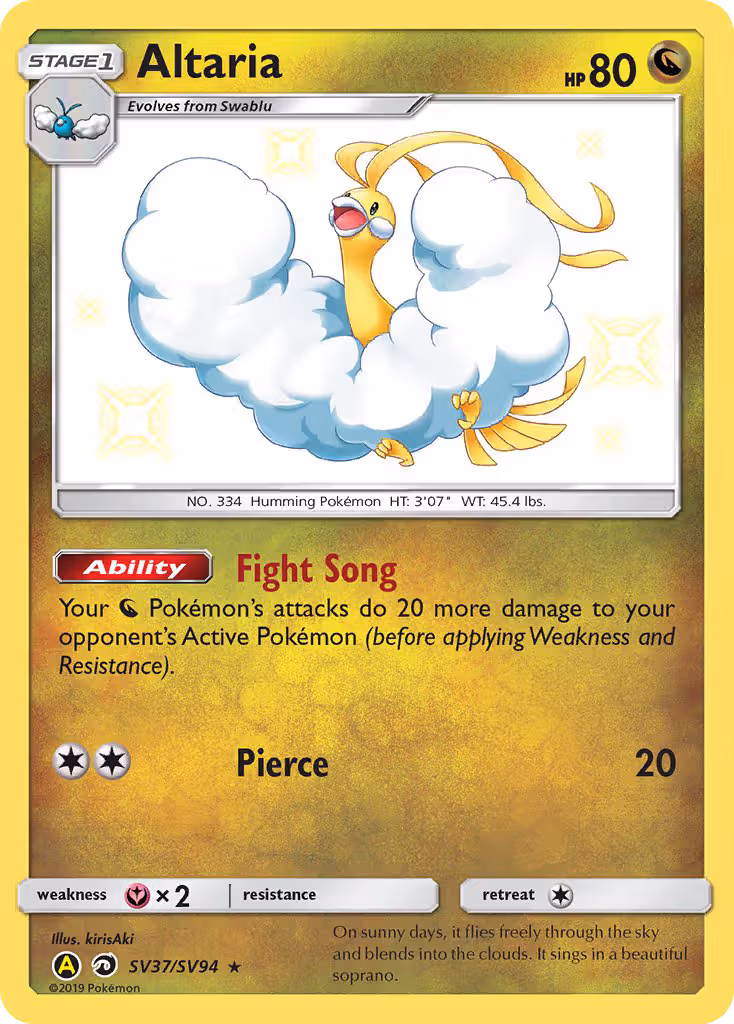Altaria SV37 Pokemon card