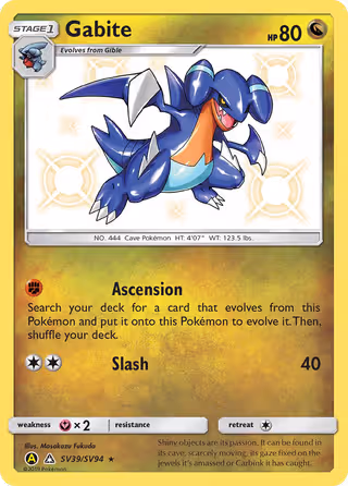 Gabite SV39 Pokemon card