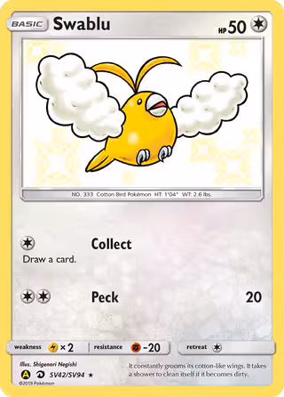 Swablu SV42 Pokemon card