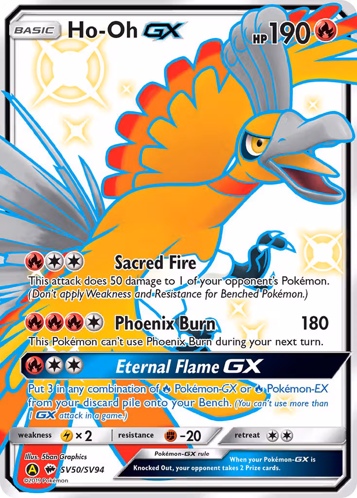 Ho-Oh-GX SV50 Pokemon card
