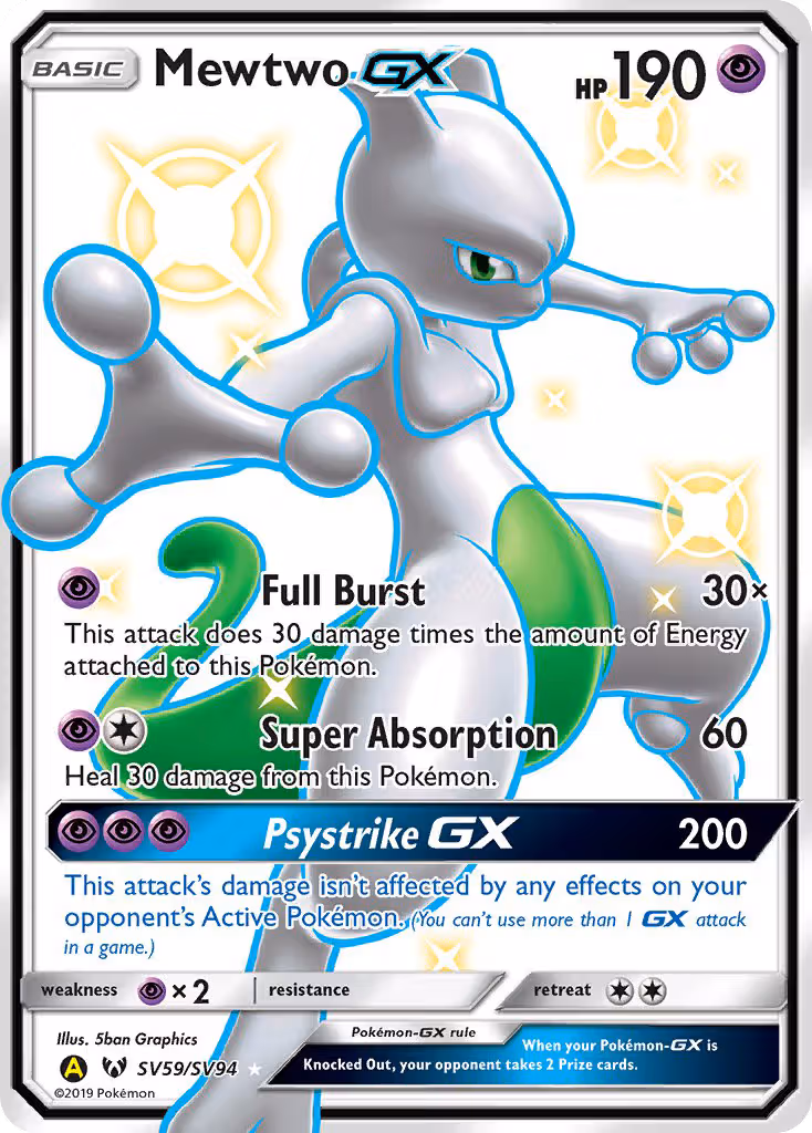 Mewtwo-GX SV59 Pokemon card