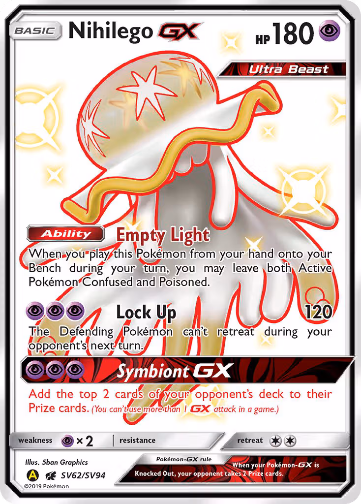 Nihilego-GX SV62 Pokemon card