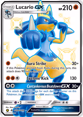 Lucario-GX SV64 Pokemon card