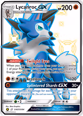 Lycanroc-GX SV67 Pokemon card