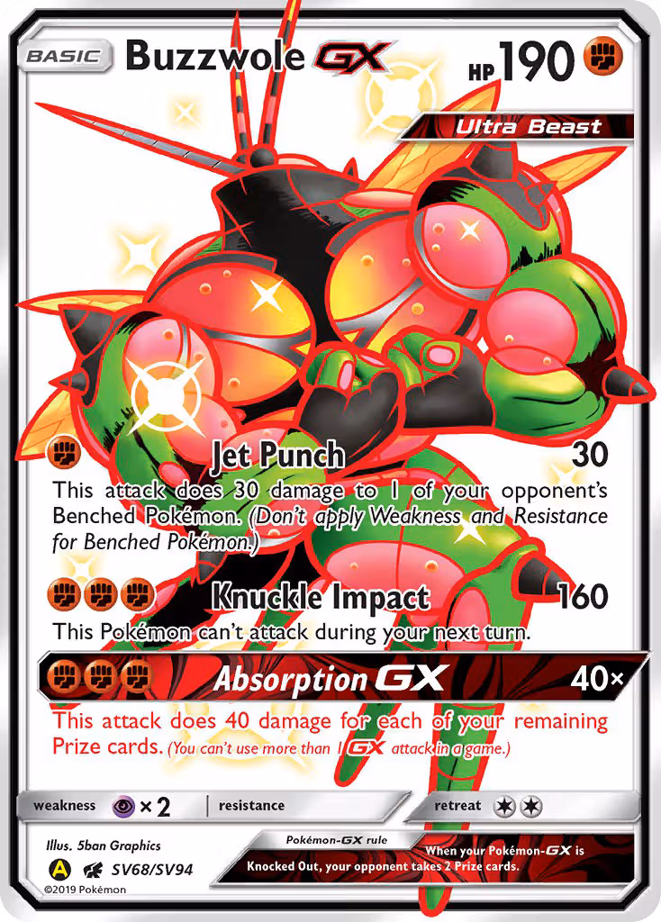 Buzzwole-GX SV68 Pokemon card