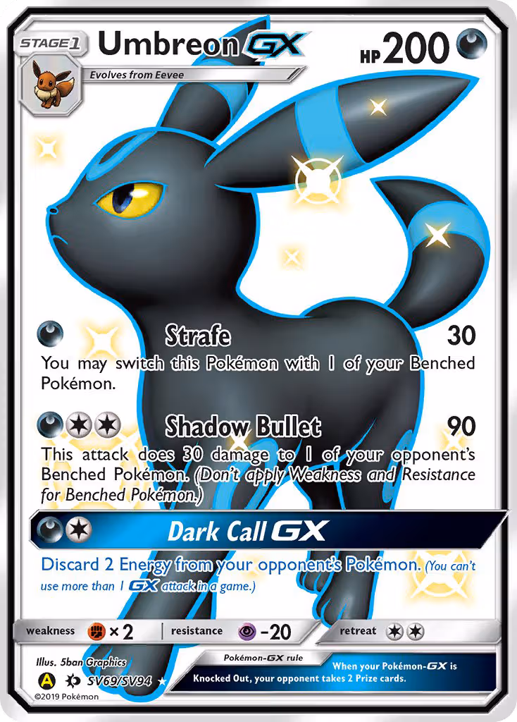 Umbreon-GX SV69 Pokemon card