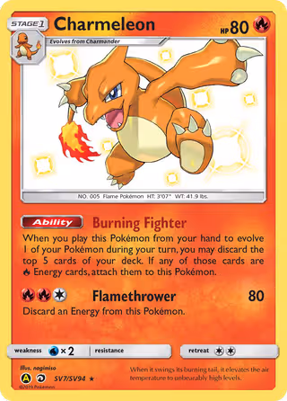 Charmeleon SV7 Pokemon card