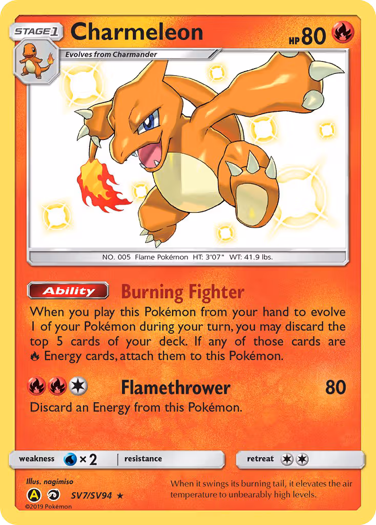 Charmeleon SV7 Pokemon card