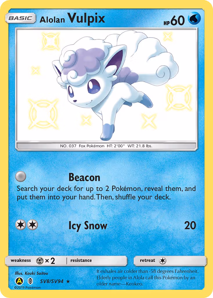 Alolan Vulpix SV8 Pokemon card