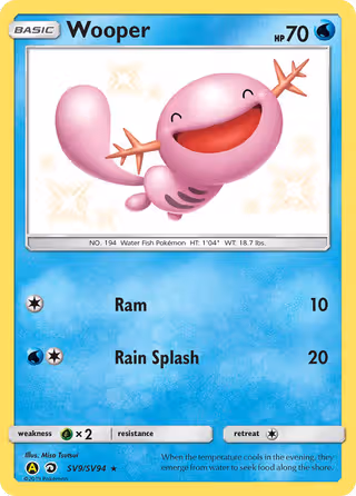 Wooper SV9 Pokemon card