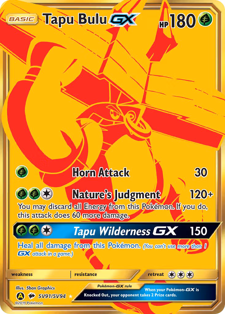 Tapu Bulu-GX SV91 Pokemon card