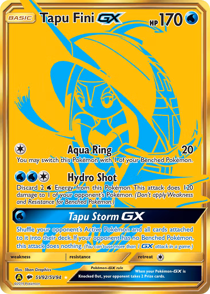 Tapu Fini-GX SV92 Pokemon card