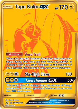 Tapu Koko-GX SV93 Pokemon card