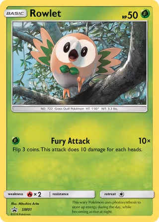 Rowlet SM01 Pokemon card