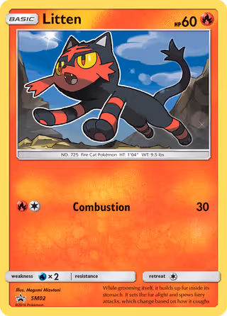 Litten SM02 Pokemon card