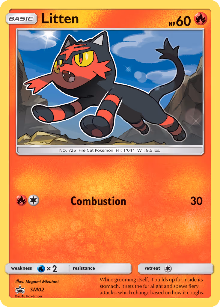 Litten SM02 Pokemon card