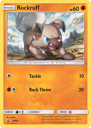 Rockruff SM06 Pokemon card