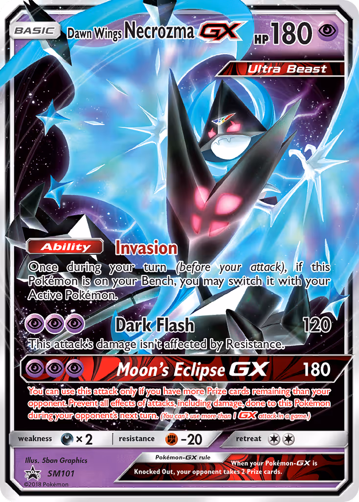 Dawn Wings Necrozma GX SM101 Pokemon card