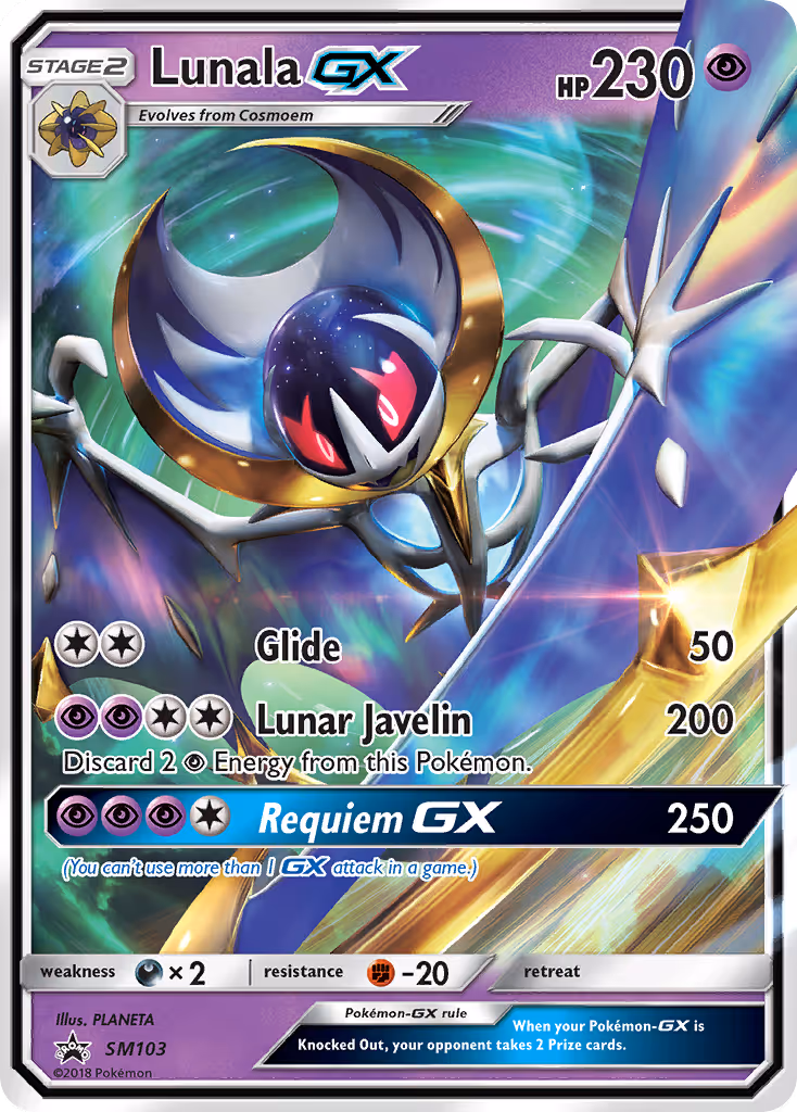 Lunala GX SM103 Pokemon card