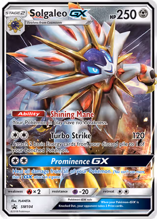 Solgaleo GX SM104 Pokemon card